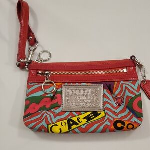 Coach Poppy Wristlet Rare Pop Graffiti Convertible Wristlet To Handbag